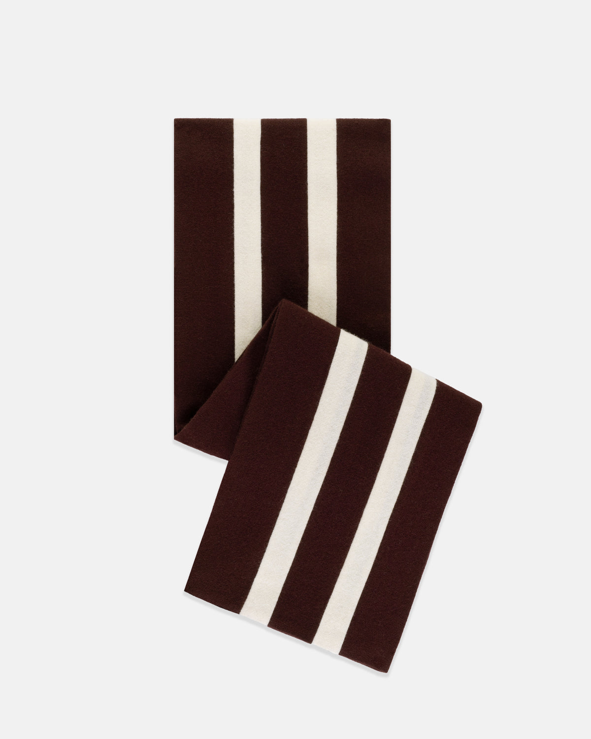 Made-in-England Brown & Double White Wool Schoolboy Muffler