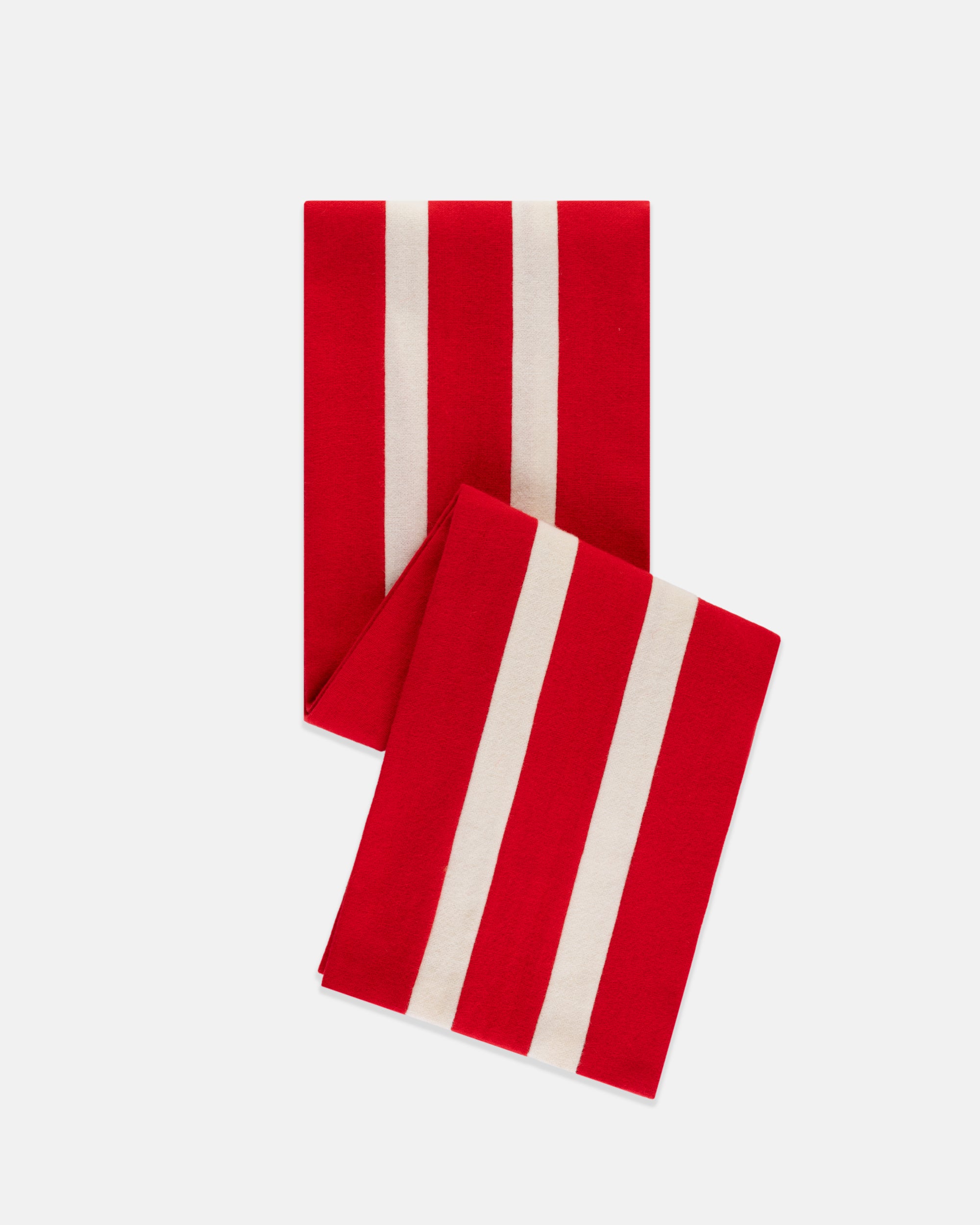 Made-in-England Red & Double White Wool Schoolboy Muffler