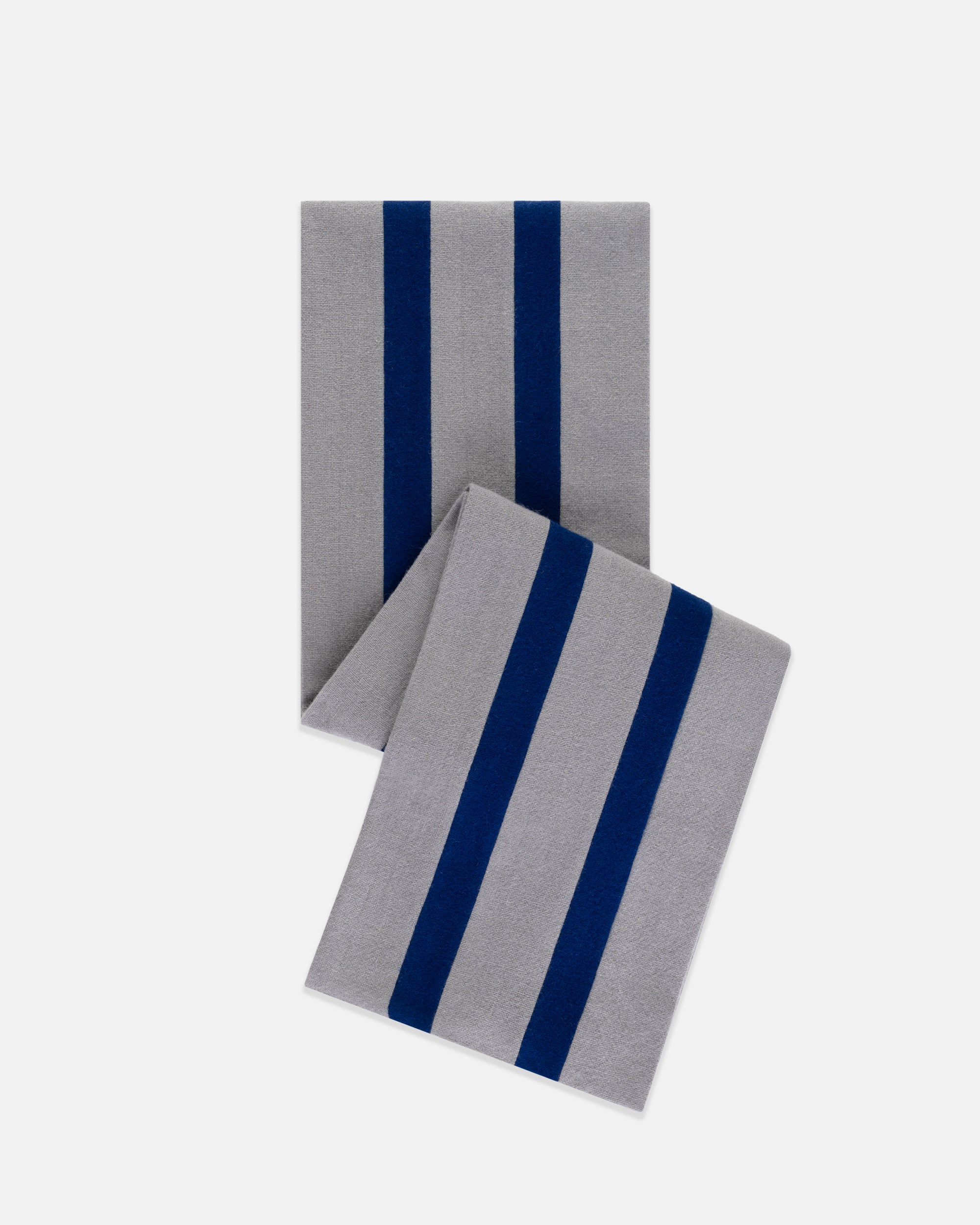 Made-in-England Grey & Double Blue Wool Schoolboy Muffler