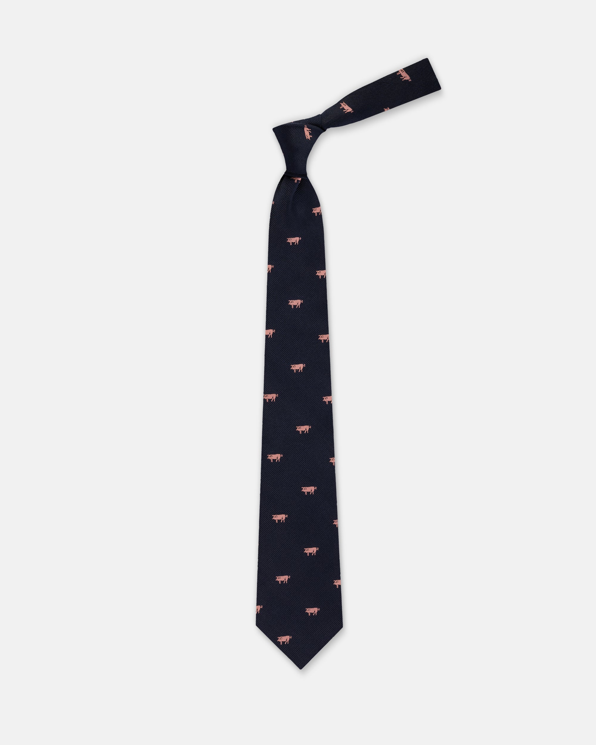 Made-in-UK Navy Large Pig Club Tie