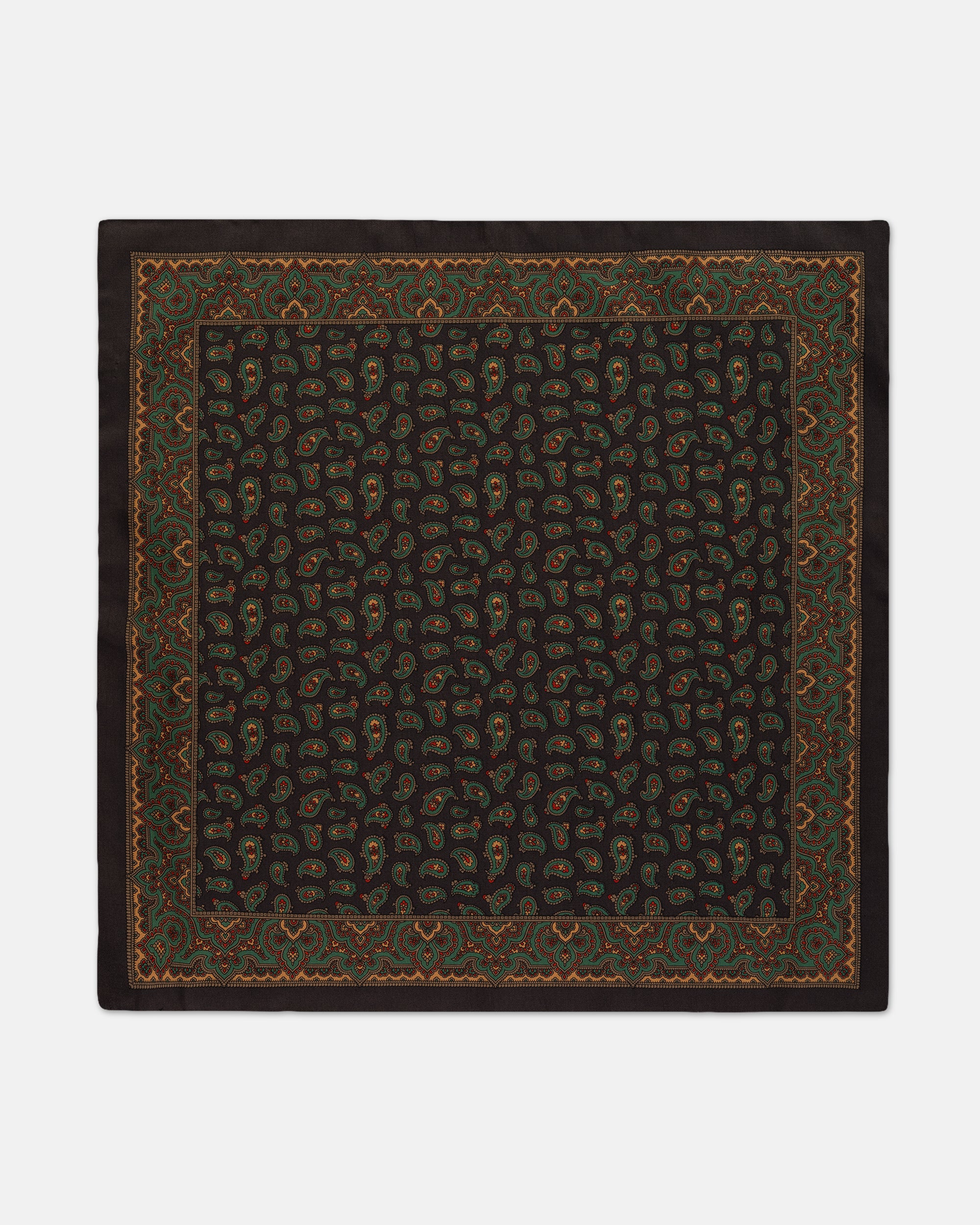 Made-in-USA Navy Pine Silk Pocket Square