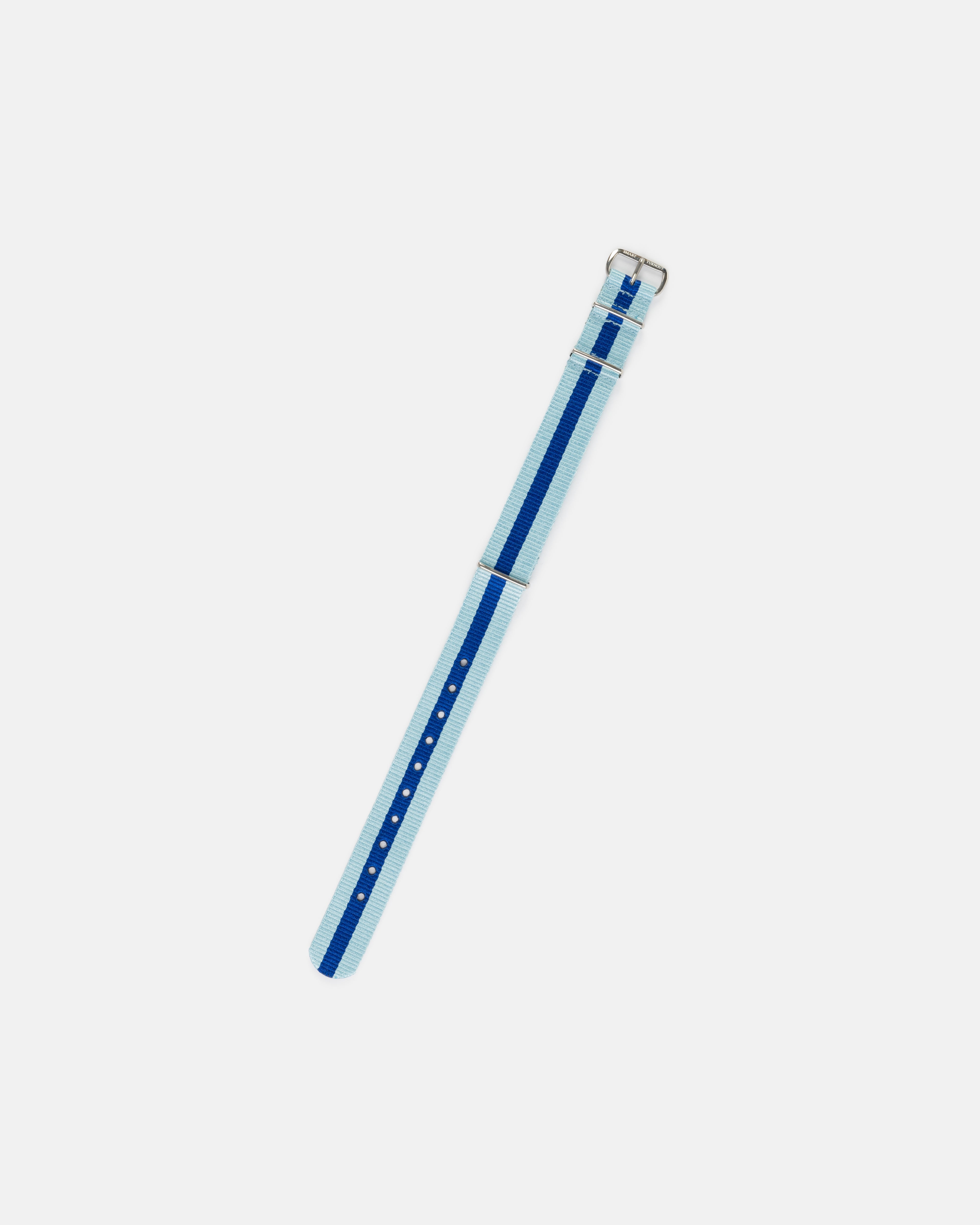 Light Blue & Blue Stripe Nylon Watch Strap