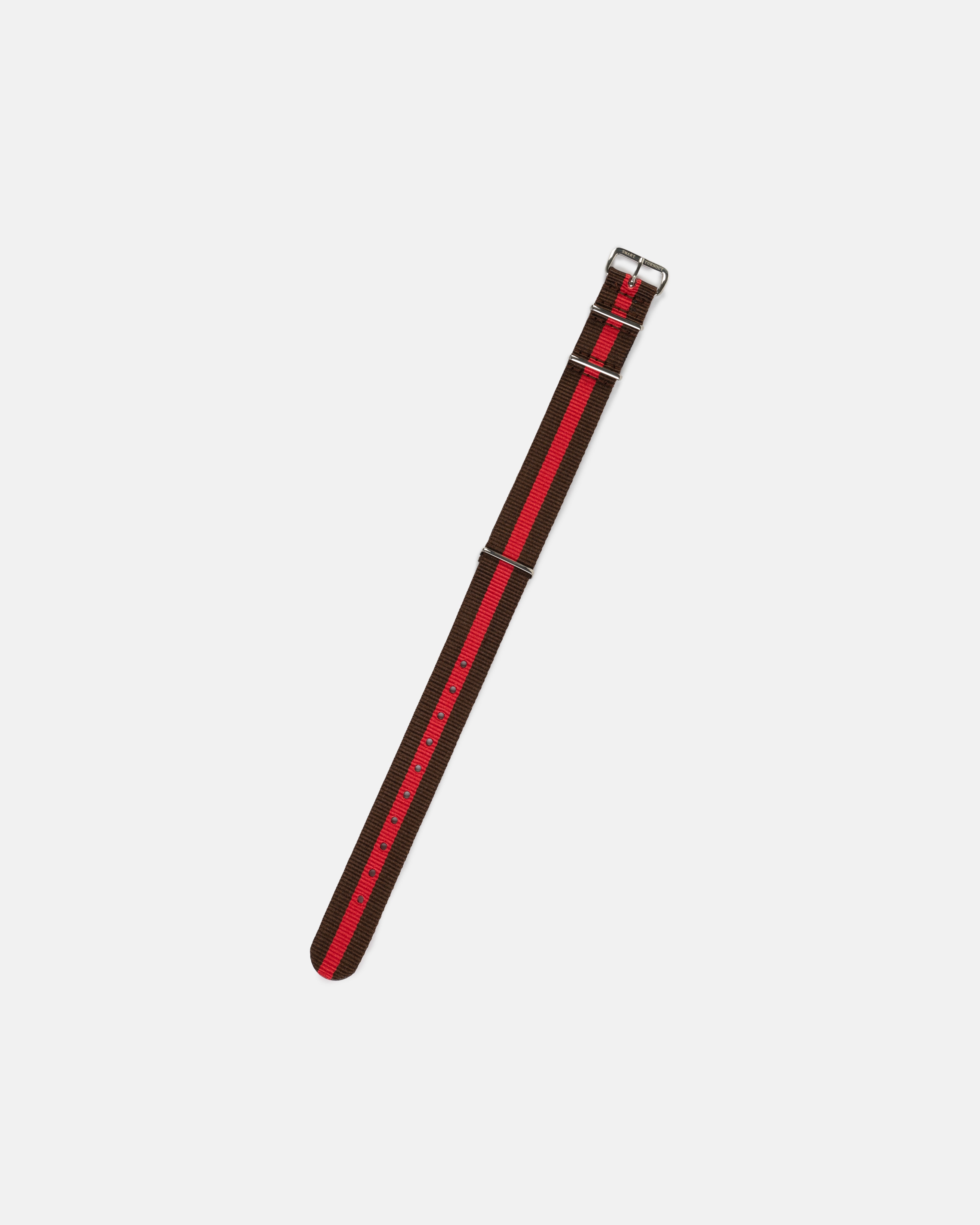 Brown & Red Stripe Nylon Watch Strap
