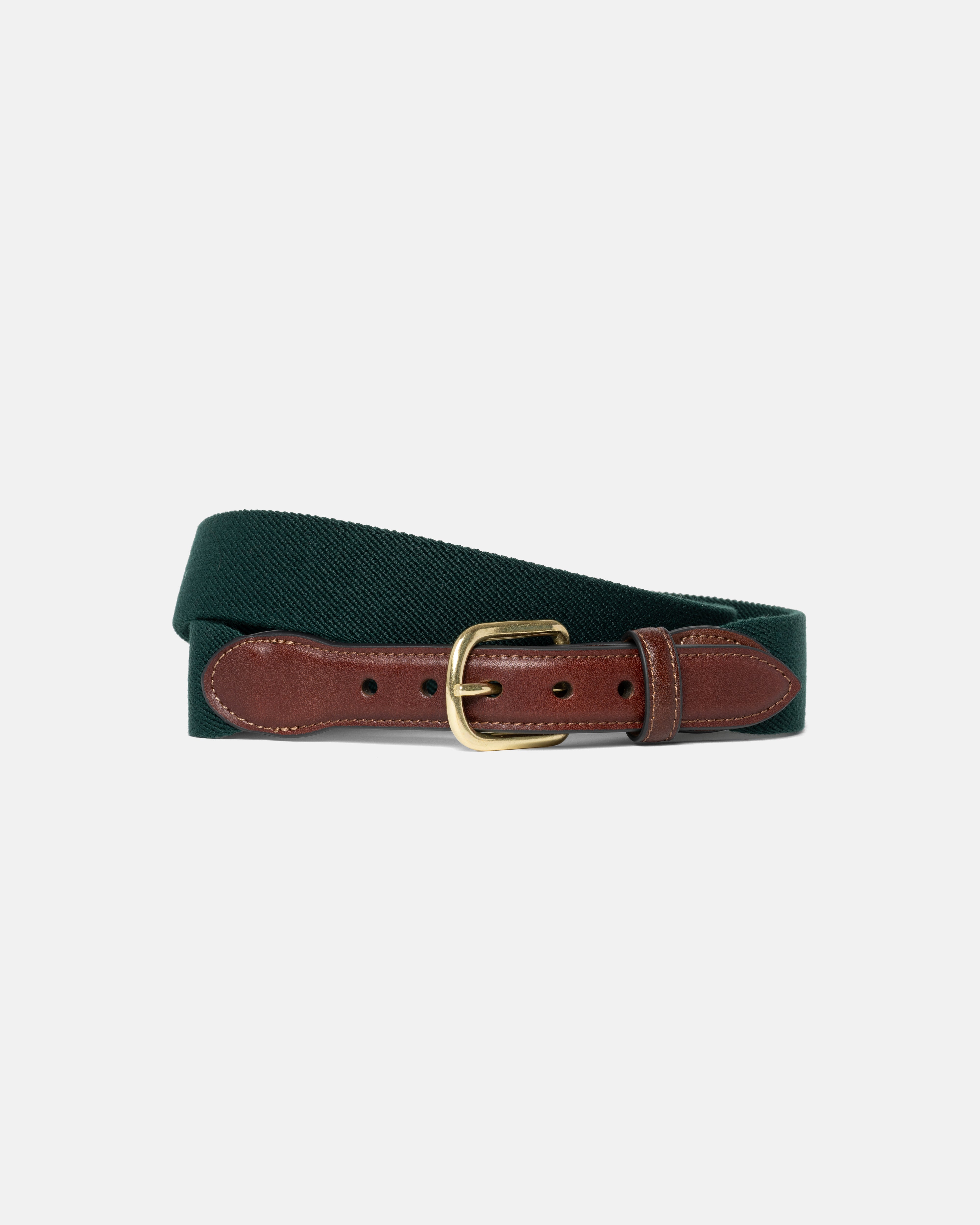 Made-in-USA Solid Hunter Green Belgian Stretch Surcingle Belt
