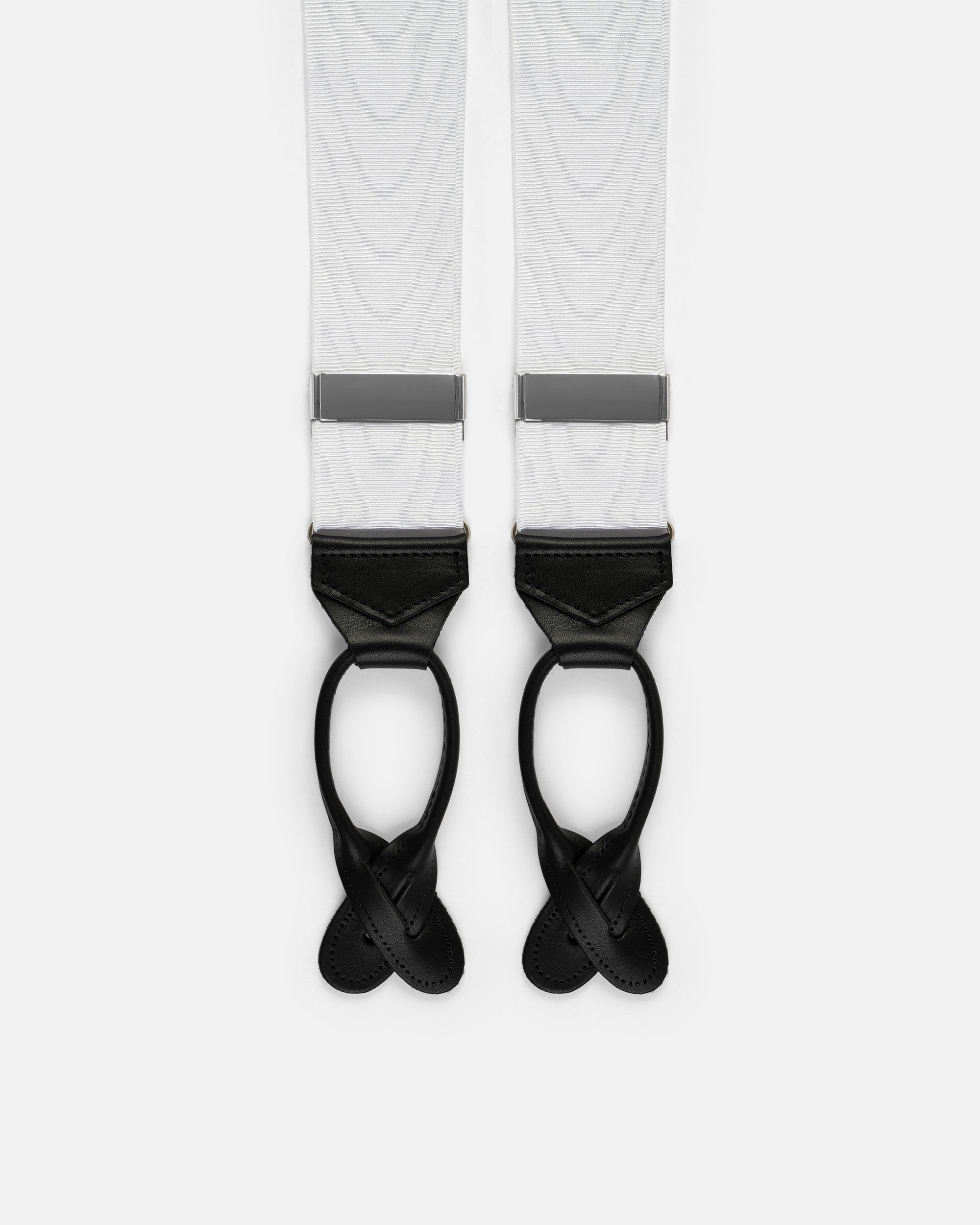 Made-in-England White Silk Moire Braces