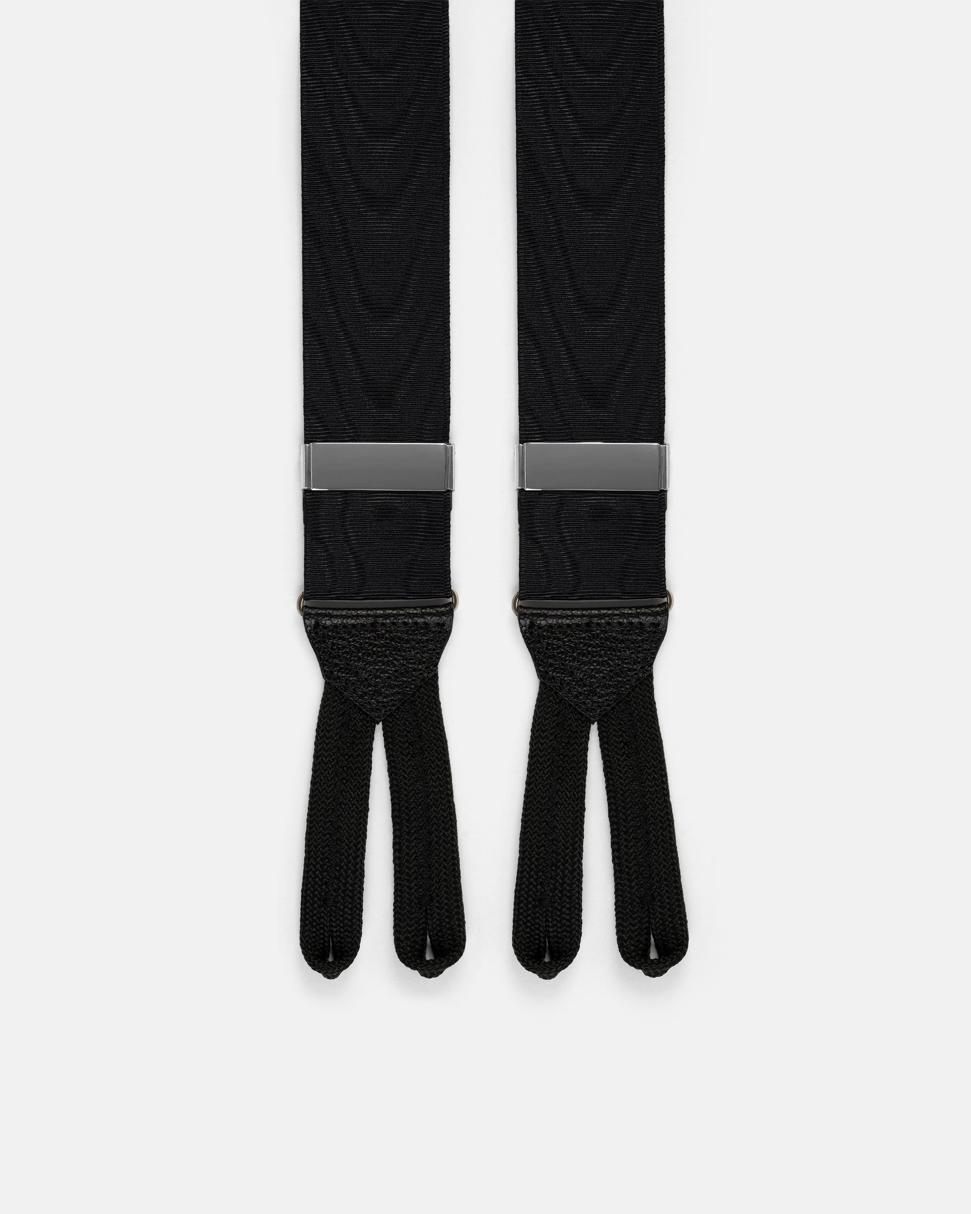 Made-in-England Black Silk Moire Braces