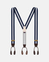 Made-in-England Navy & White Striped Barathea Braces