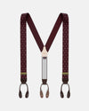 Made-in-England Burgundy Polka Dot Jacquard Ribbon Braces
