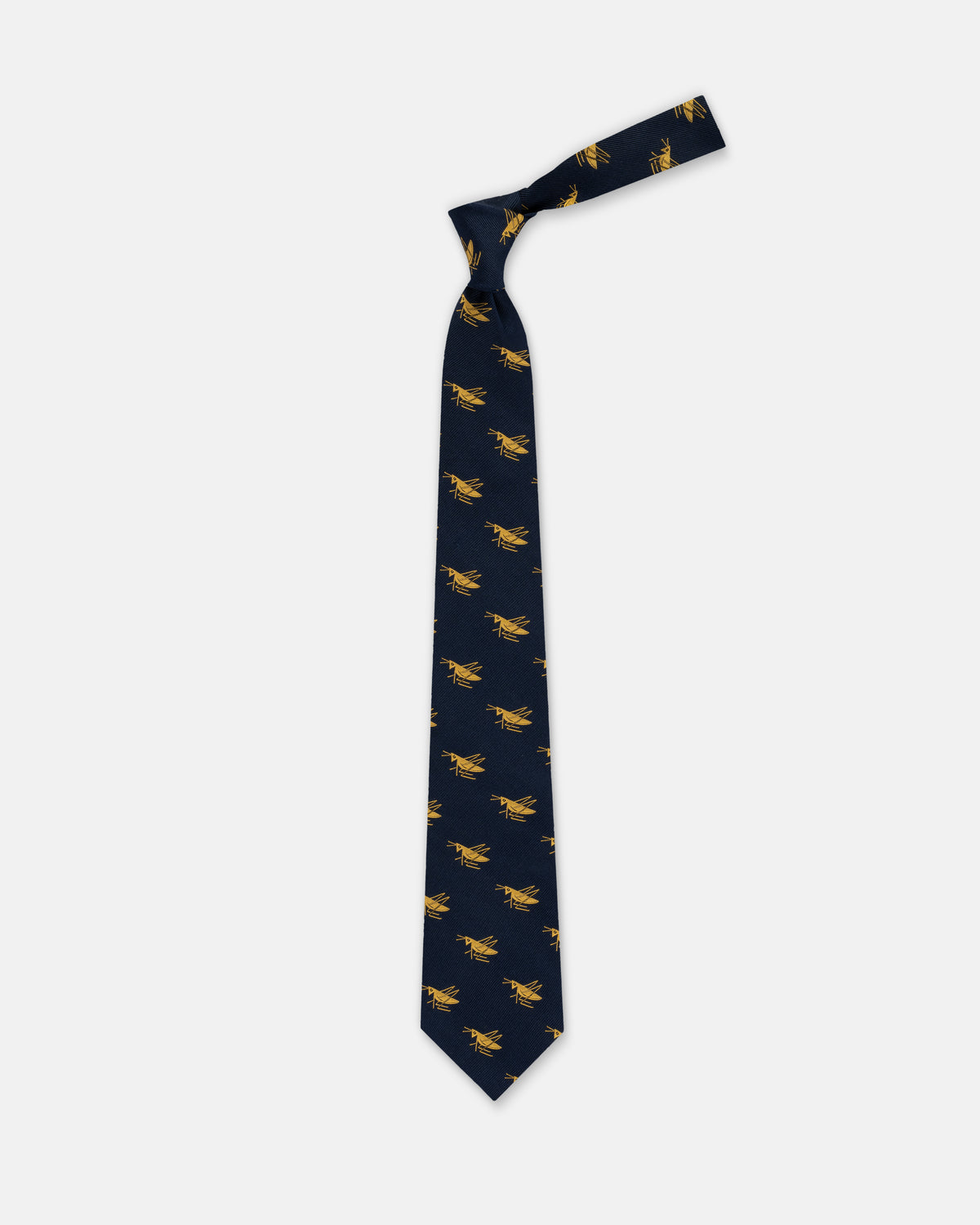 Made-in-UK Navy with Gold Grasshopper Club Tie