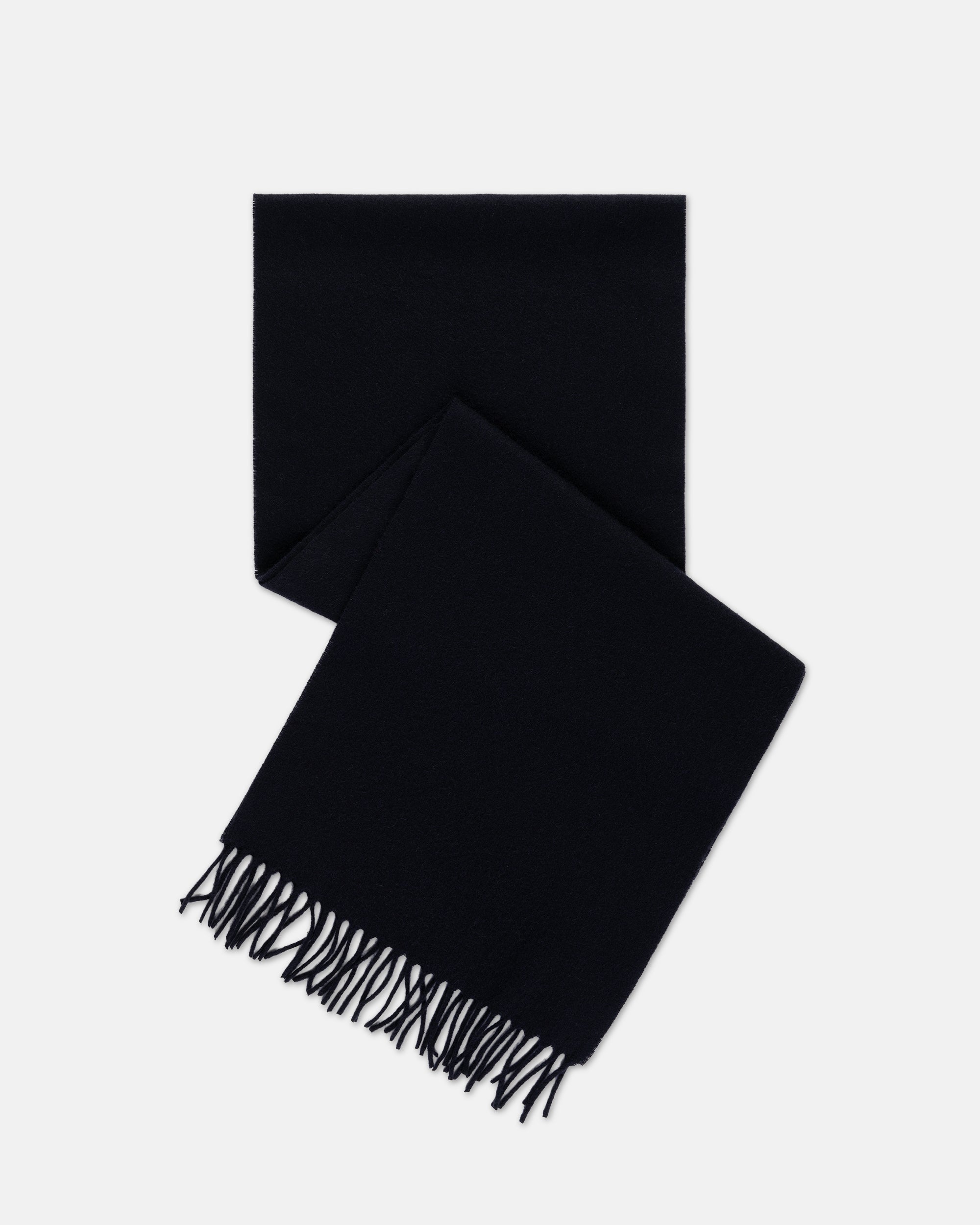 Made-in-England Solid Black Cashmere Muffler