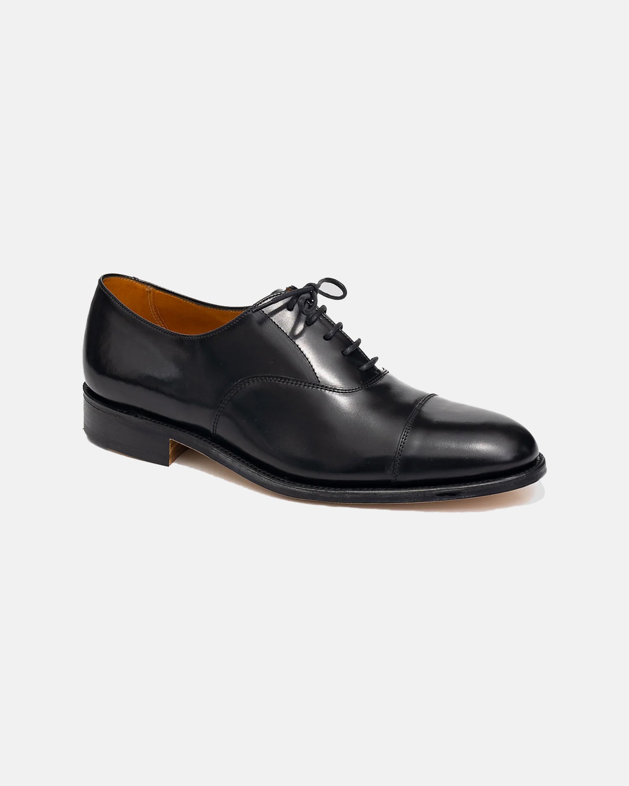 Made-in-England Black Calfskin Cap Toe Oxford