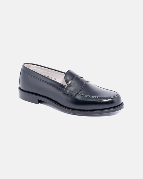 Made-in-USA Black Calfskin Leisure Handsewn Loafer | J.PRESS