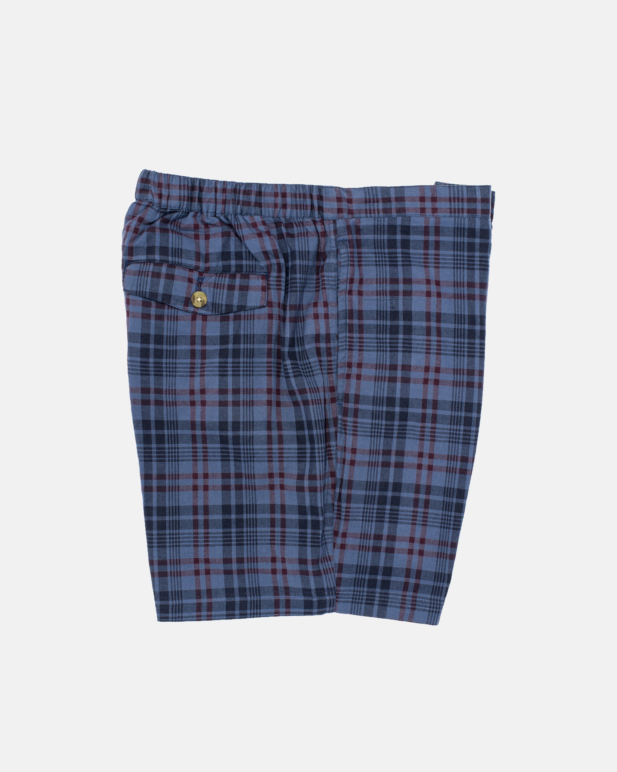 Dark Blue Madras Swim Trunks