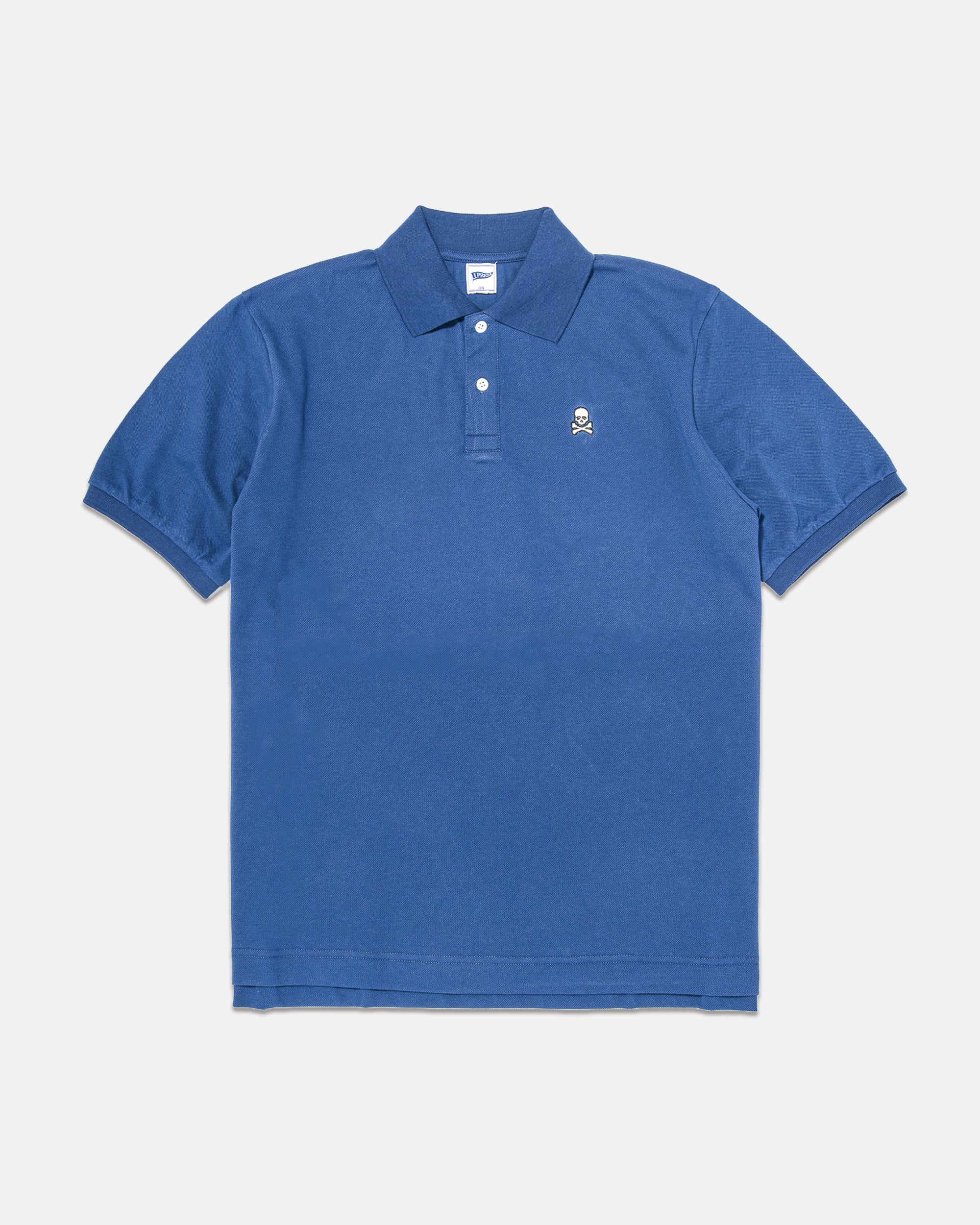 SKULL AND CROSSBONES POLO SHIRT - BLUE