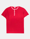 Red Pique Henley