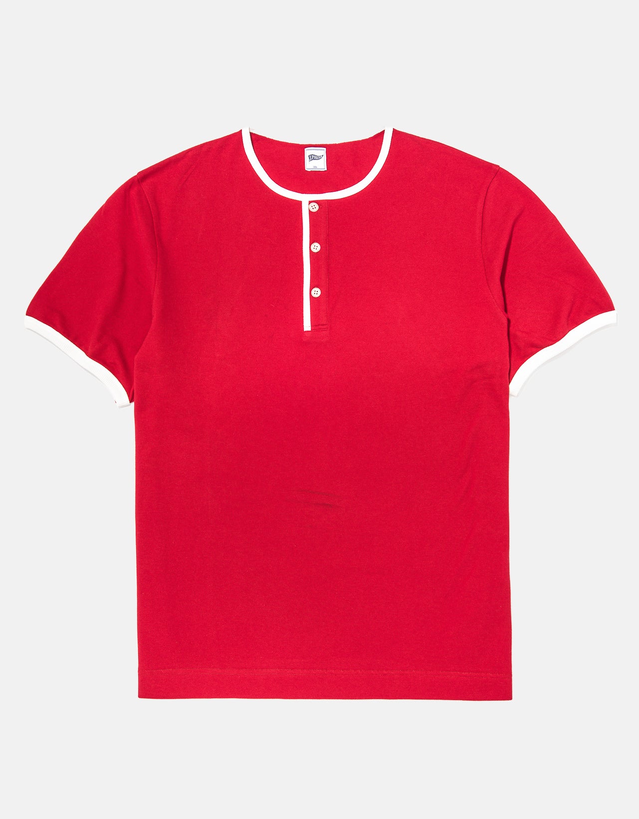 Red Pique Henley