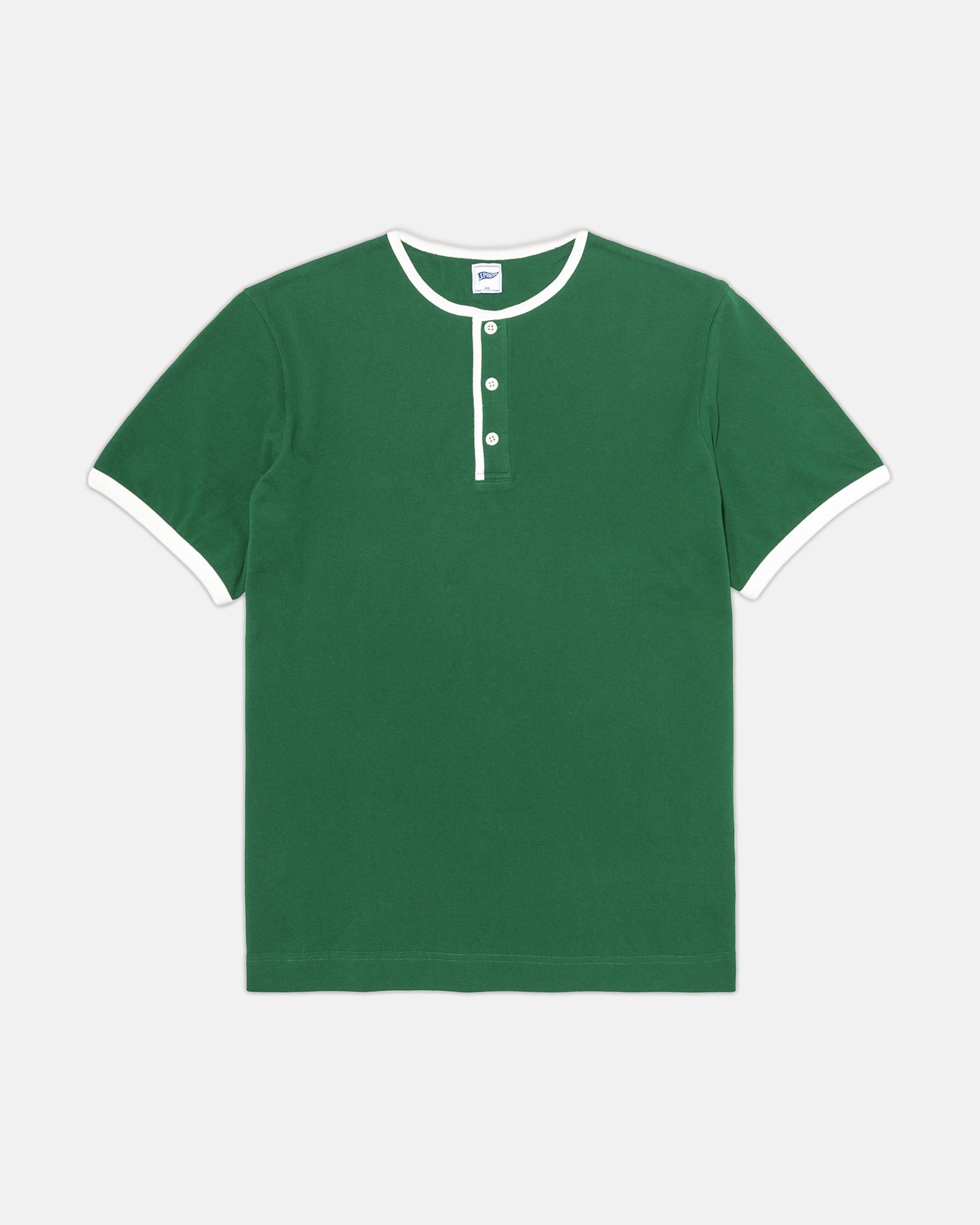 Green Pique Henley