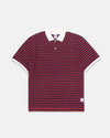 STRIPE INTERLOCK POLO SHIRT - NAVY/RED