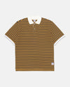 STRIPE INTERLOCK POLO SHIRT - NAVY/YELLOW