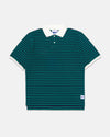 STRIPE INTERLOCK POLO SHIRT - NAVY/GREEN