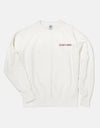 White Harvard Spellout Sweatshirt