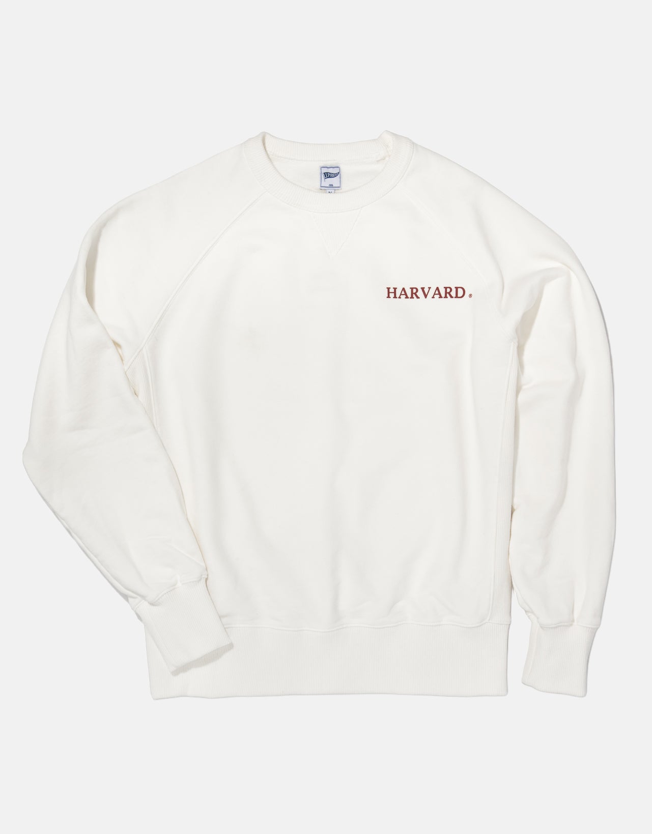 White Harvard Spellout Sweatshirt