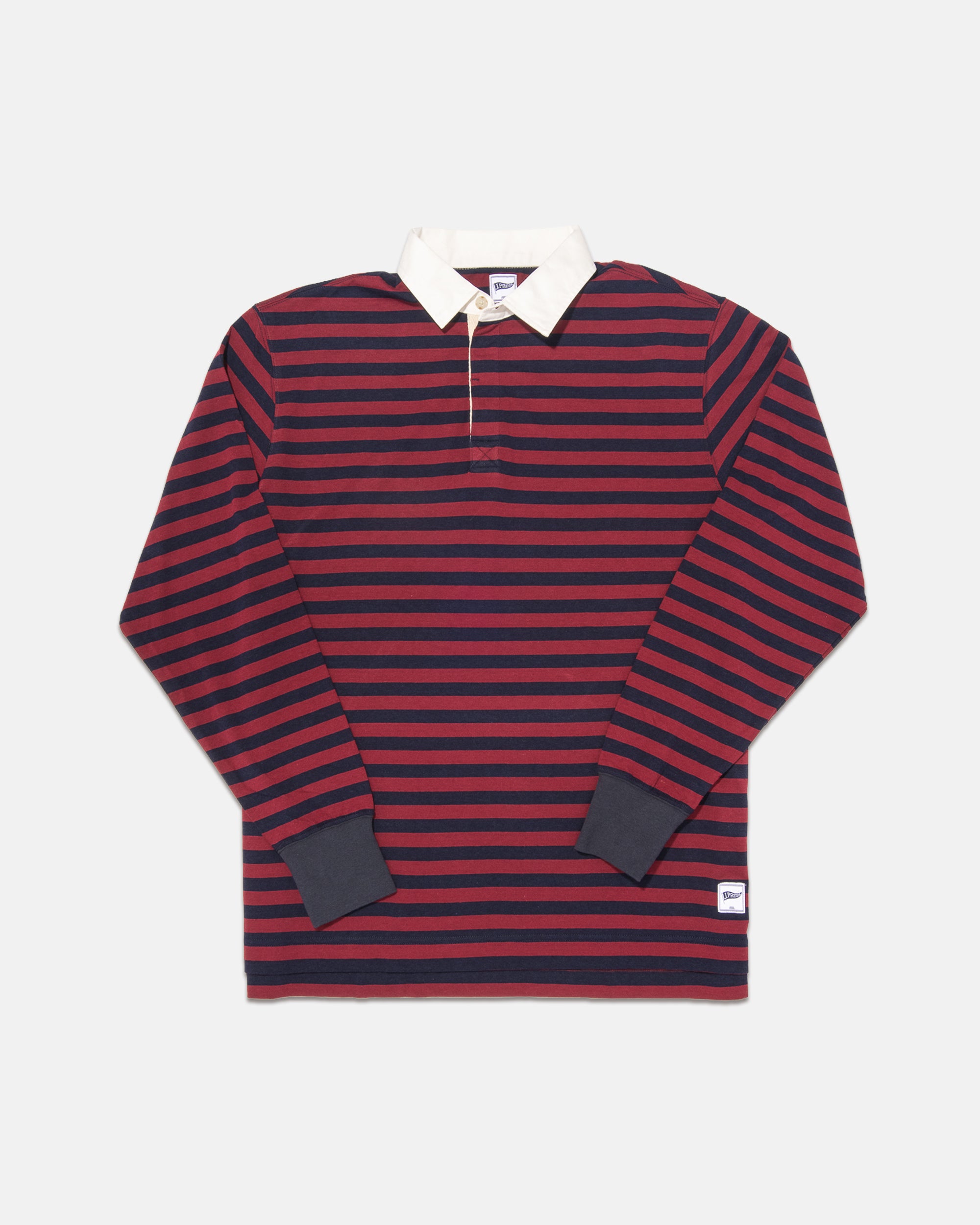 Red & Navy Striped Rugby - Trim Fit