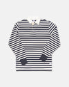 White & Navy Striped Rugby - Trim Fit