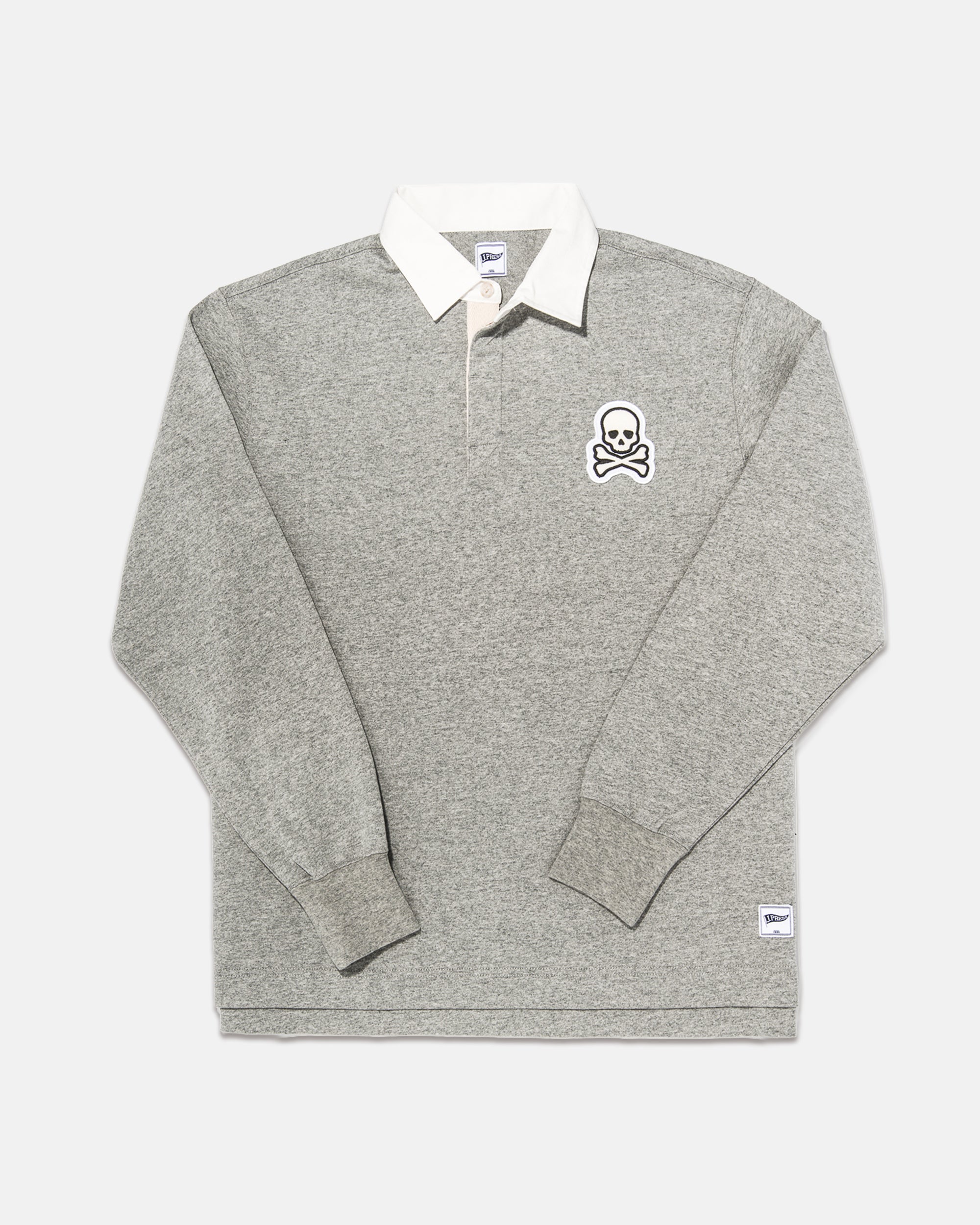 SKULL AND CROSSBONES RUGBY SHIRT - GREY