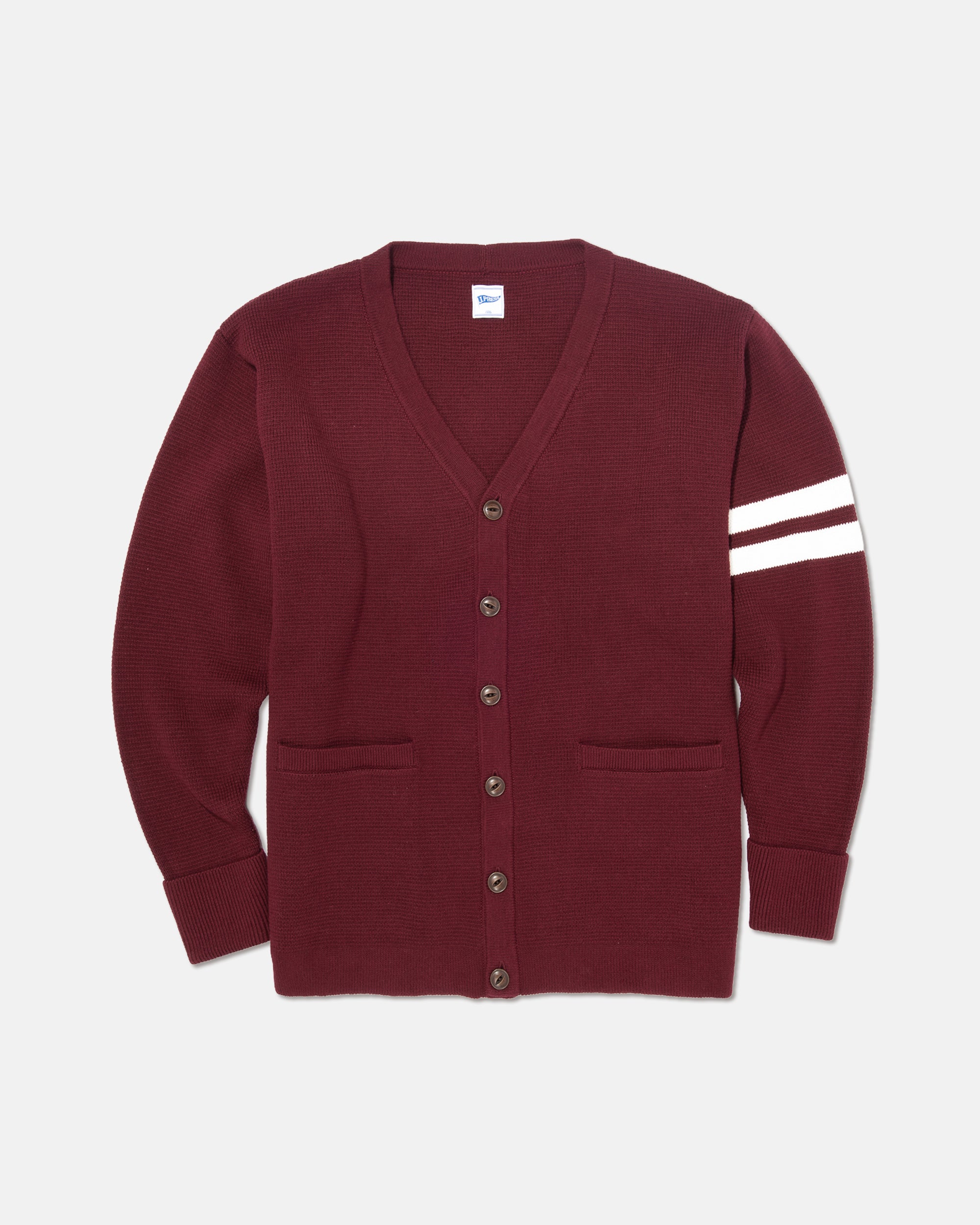 VARSITY CARDIGAN - BURGUNDY