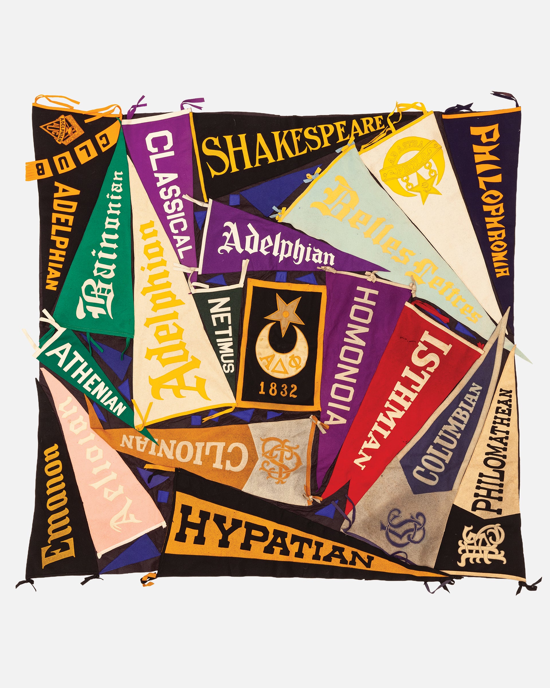 Vintage Pennant Quilt - Literary #1