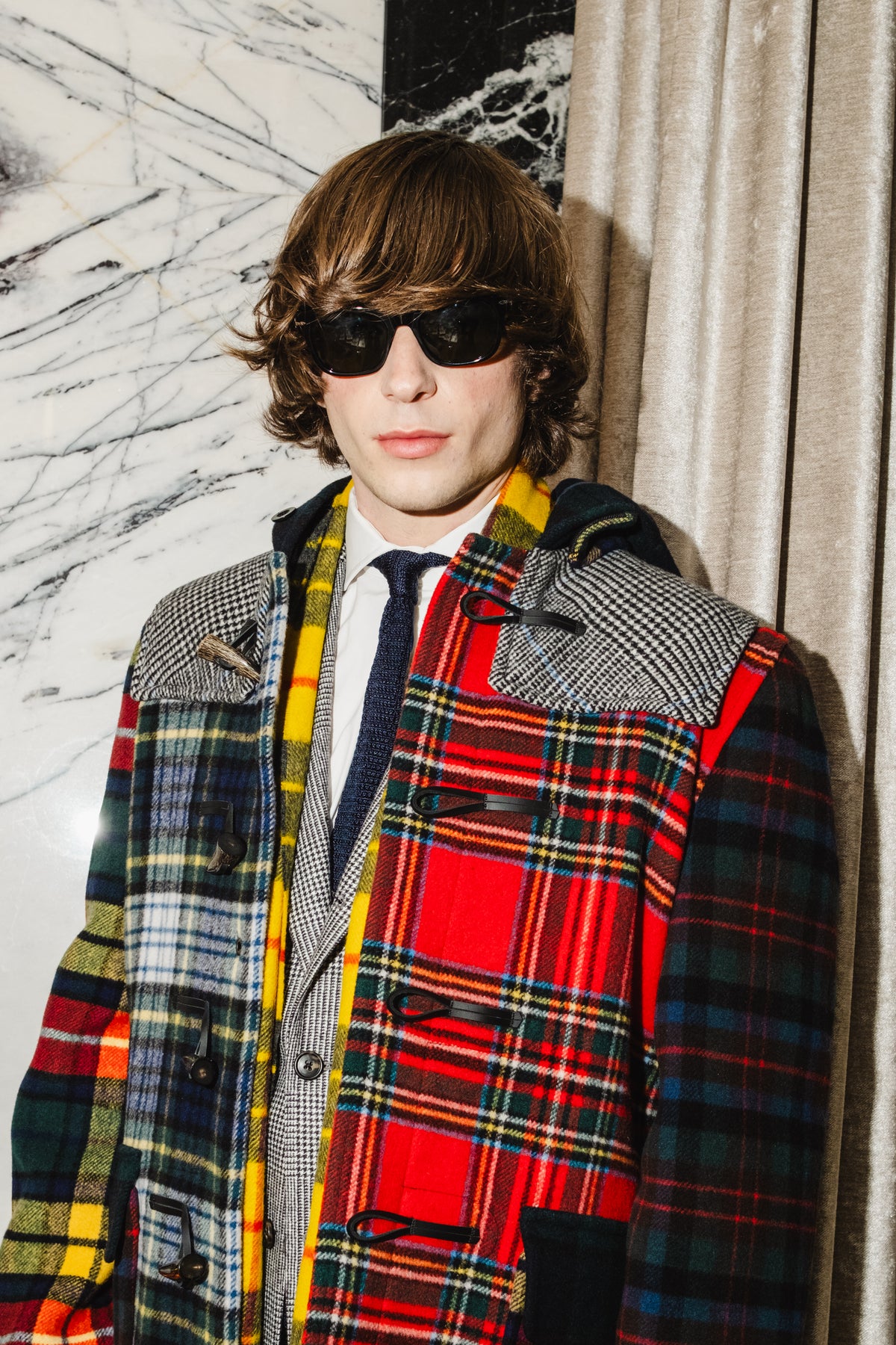 Made-in-England Fun Tartan Classic Morris Duffle Coat