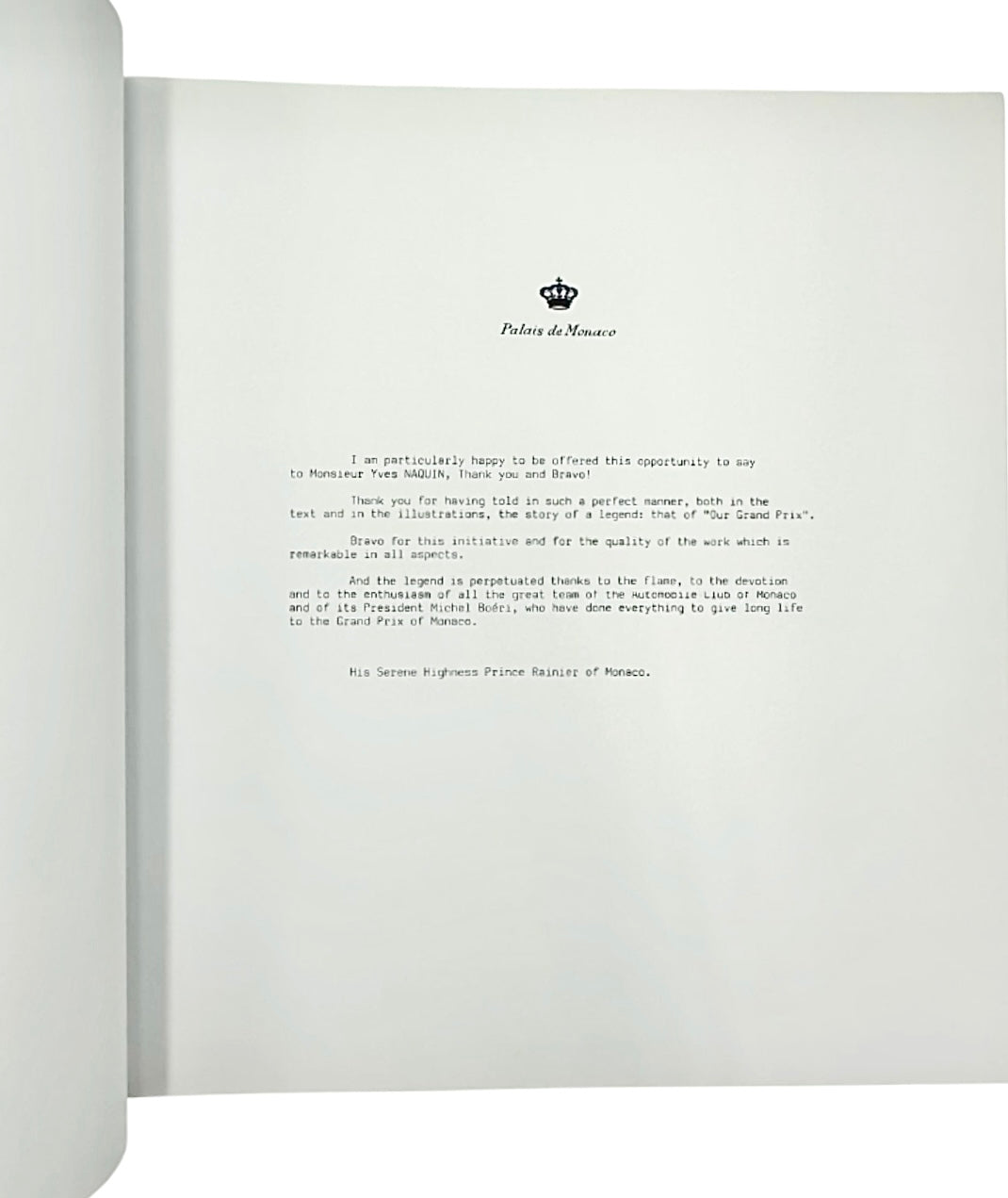 Le Grand Prix Automobile De Monaco Story of a Legend by Yves Naquin Book