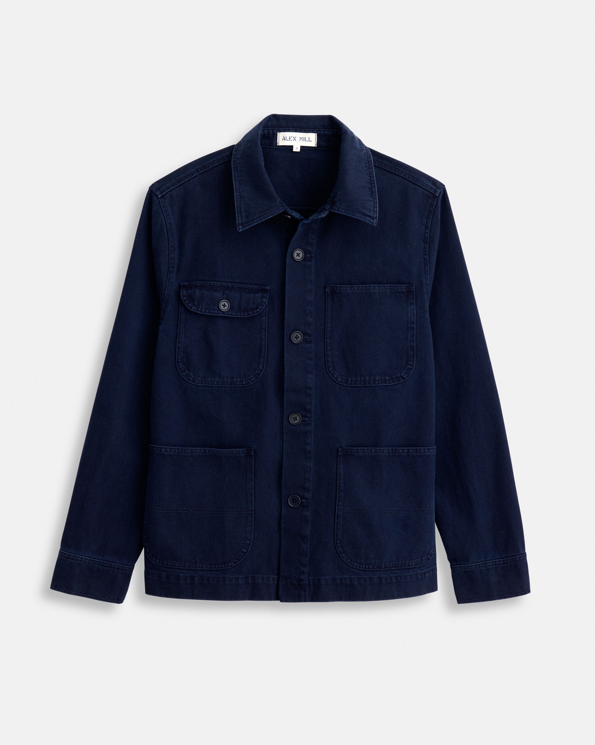 Navy Garment Dyed Recycled Denim Work Jacket