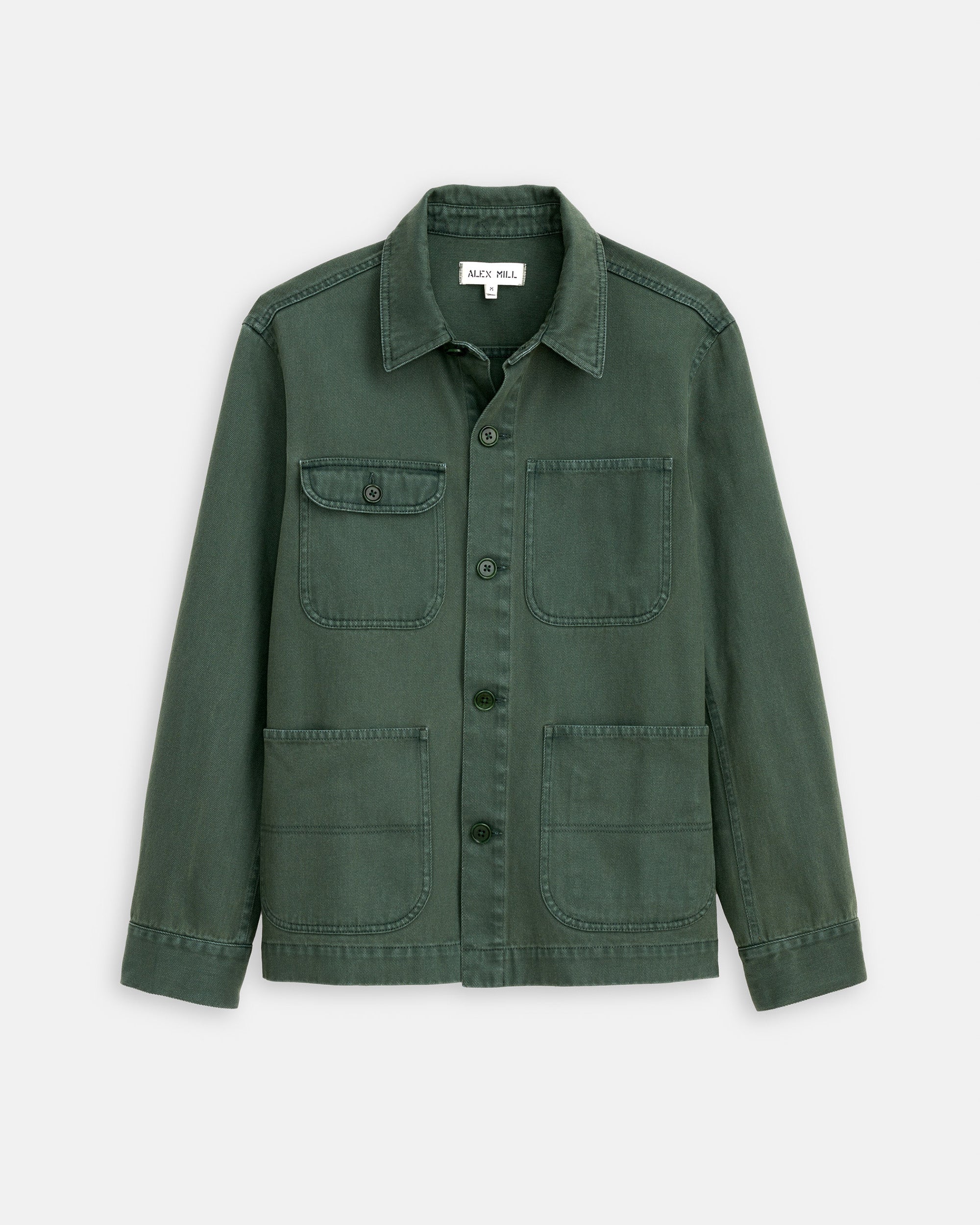 Green Garment Dyed Recycled Denim Work Jacket