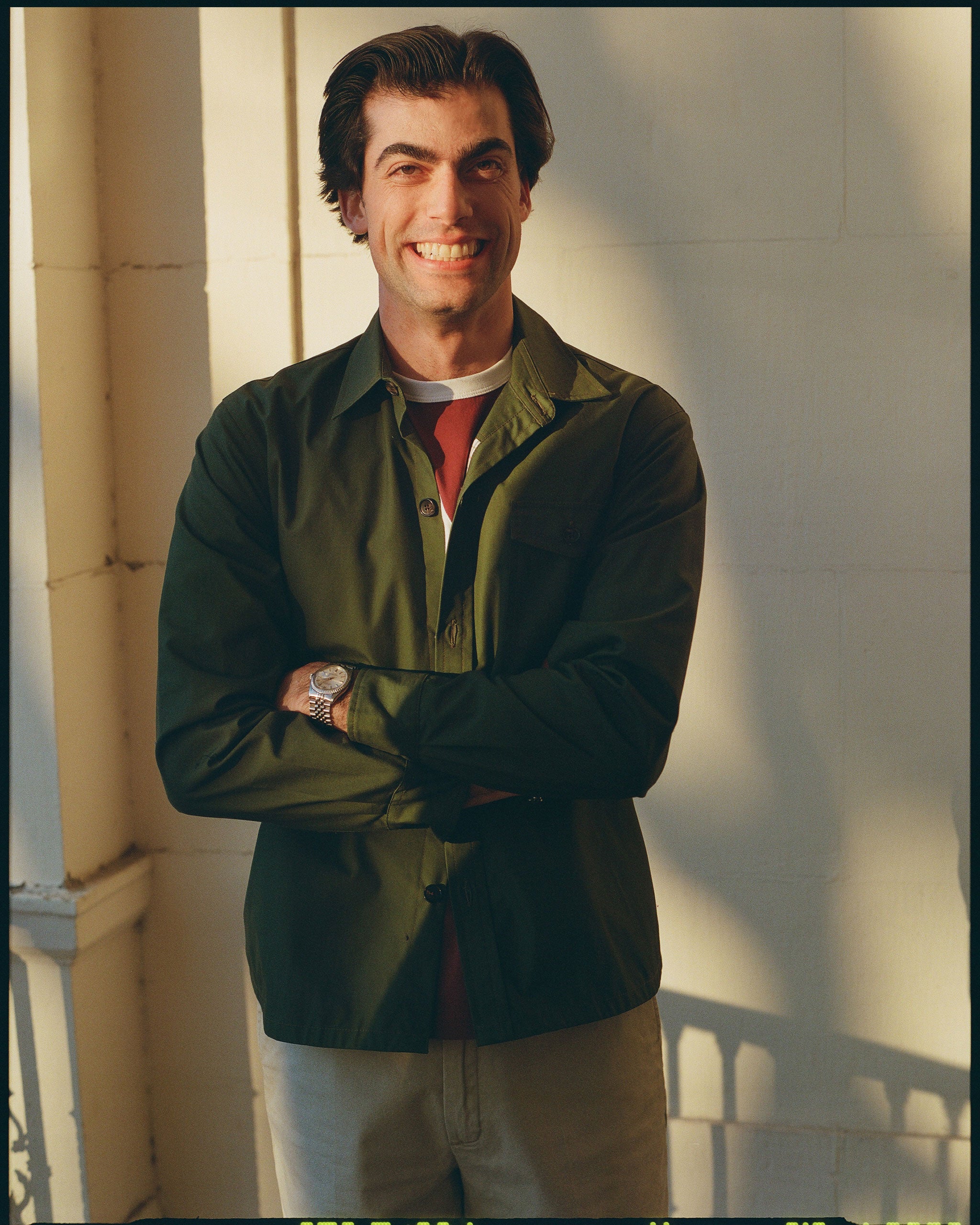 Made-in-England Olive Drywax Cotton Overshirt