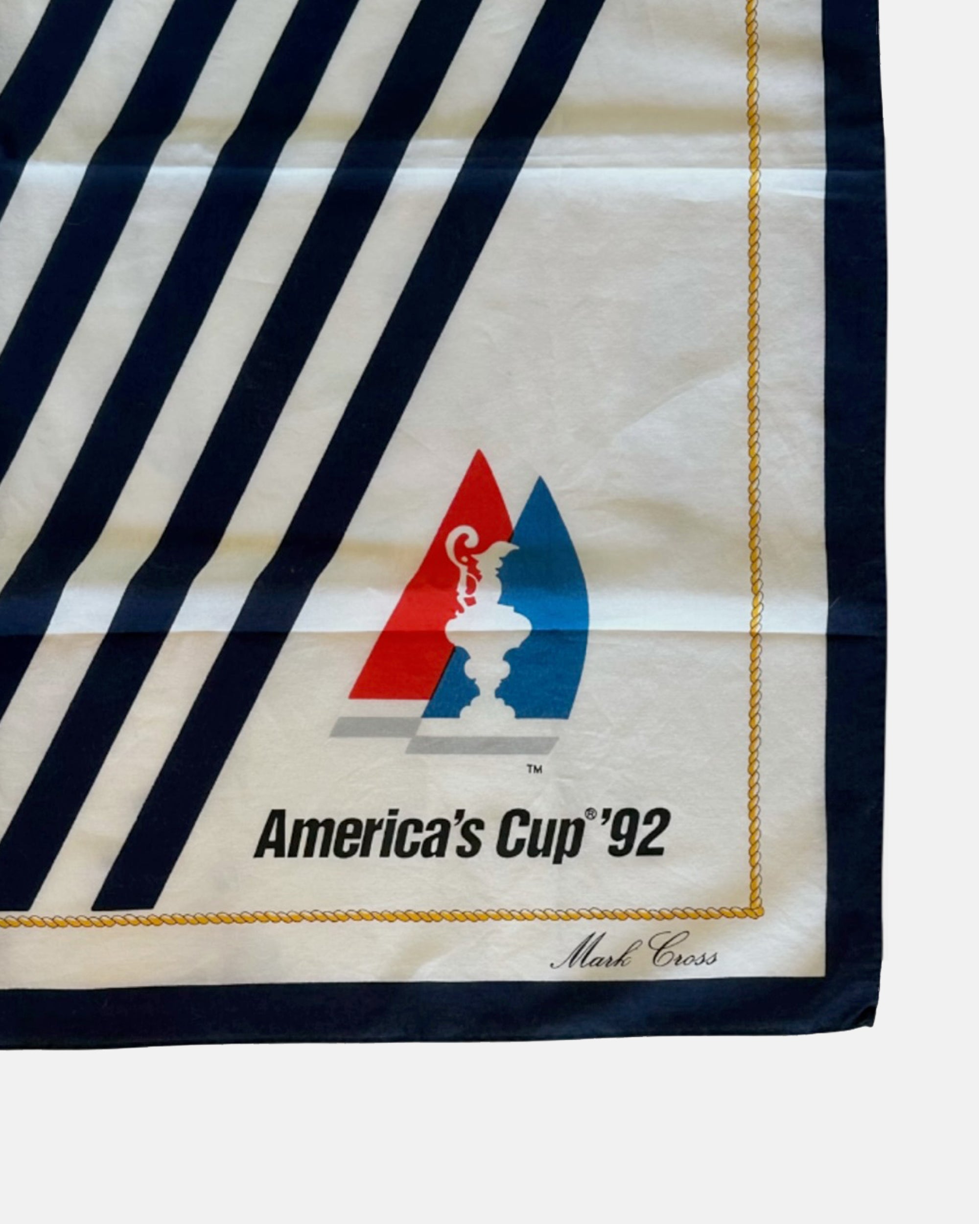 Vintage Mark Cross America's Cup 1992 Cotton Scarf
