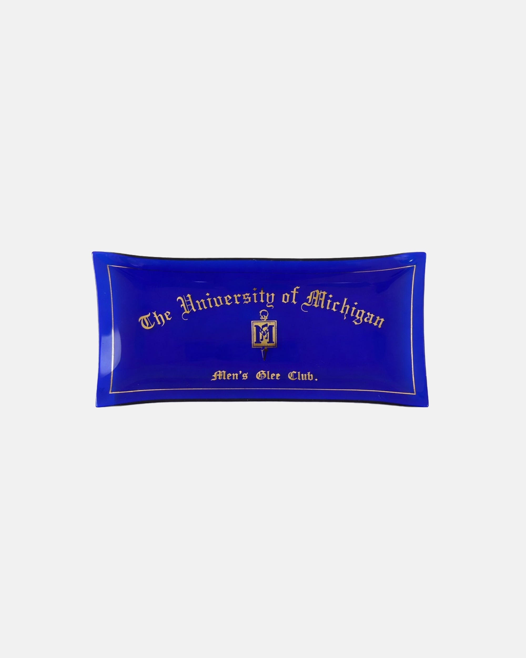Vintage The University of Michigan Men's Glee Club Blue Glass Dish
