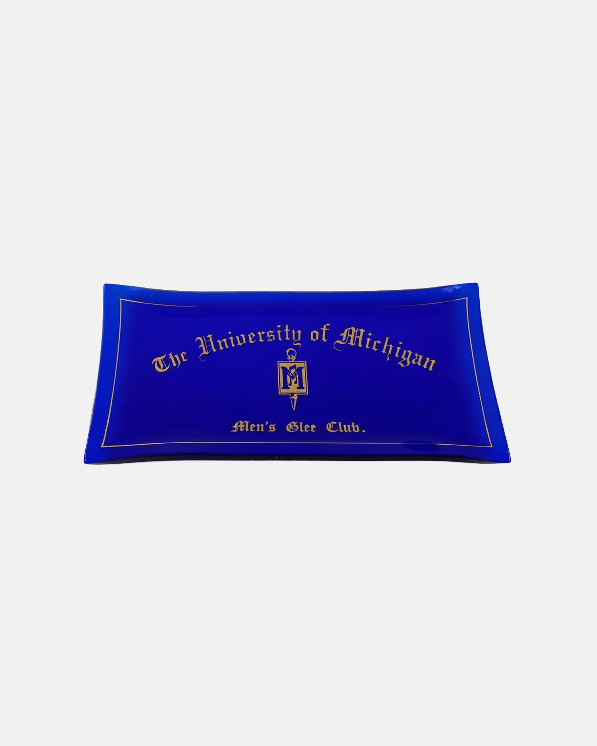Vintage The University of Michigan Men's Glee Club Blue Glass Dish