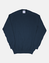 Made-in-Scotland Navy Cotton Crewneck Sweater