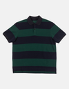 Navy & Green Relaxed Fit Wide Stripe Polo