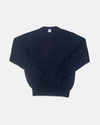 SOLID COTTON CREW NECK SWEATER - NAVY