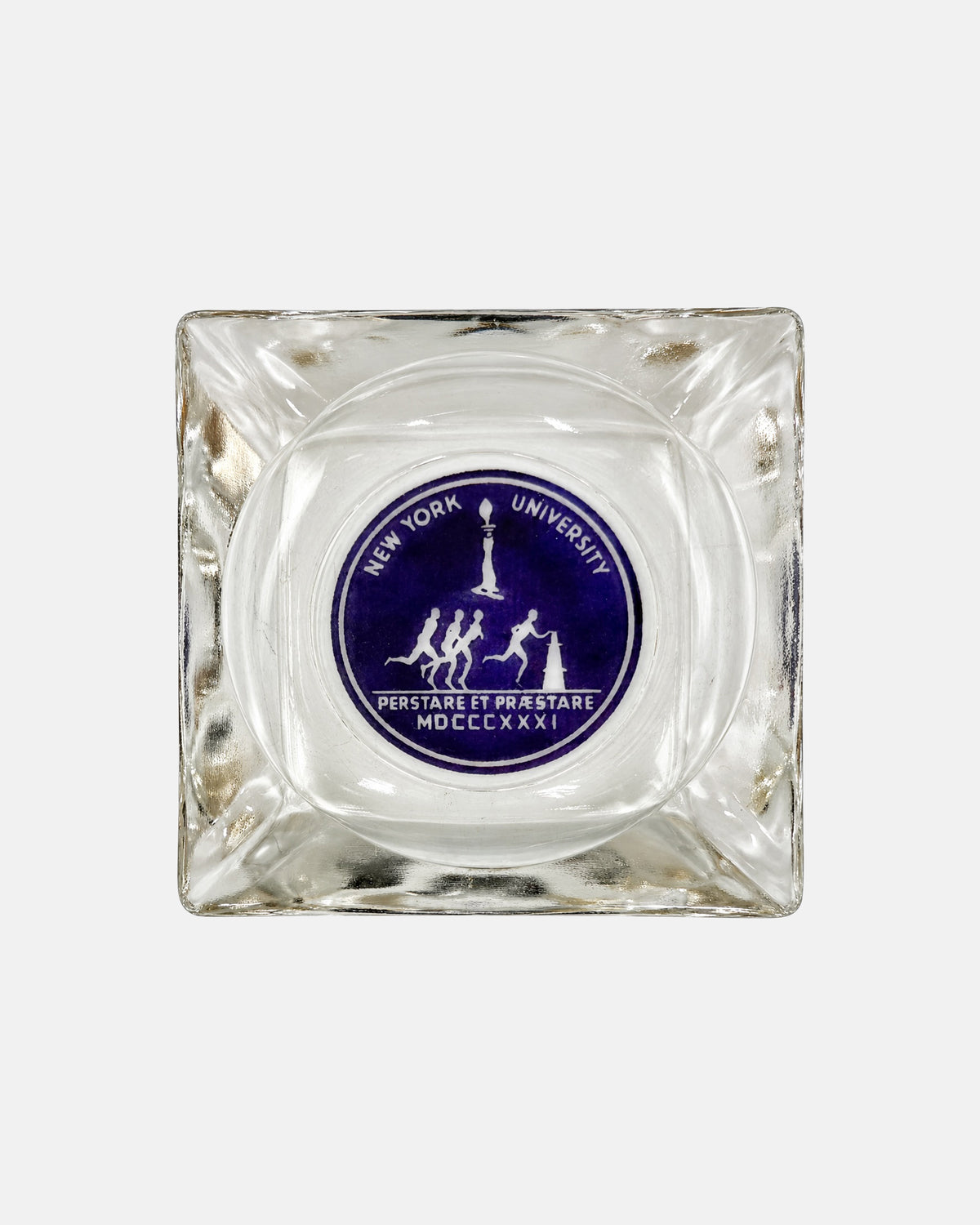 Vintage New York University NYU Glass Ashtray Catchall Dish
