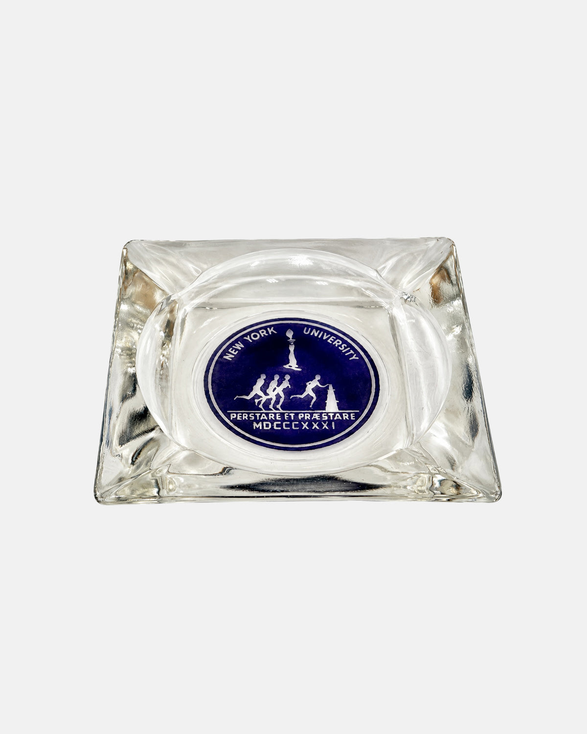 Vintage New York University NYU Glass Ashtray Catchall Dish