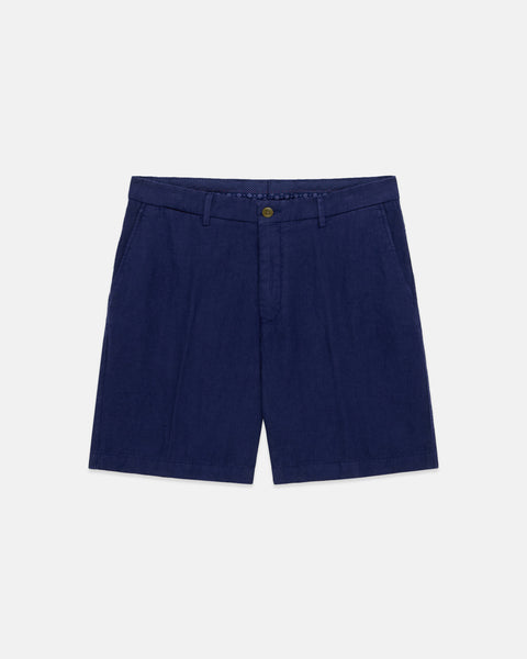 Navy Linen Shorts