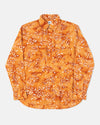 Trim Fit Orange Batik Print Madras Sport Shirt