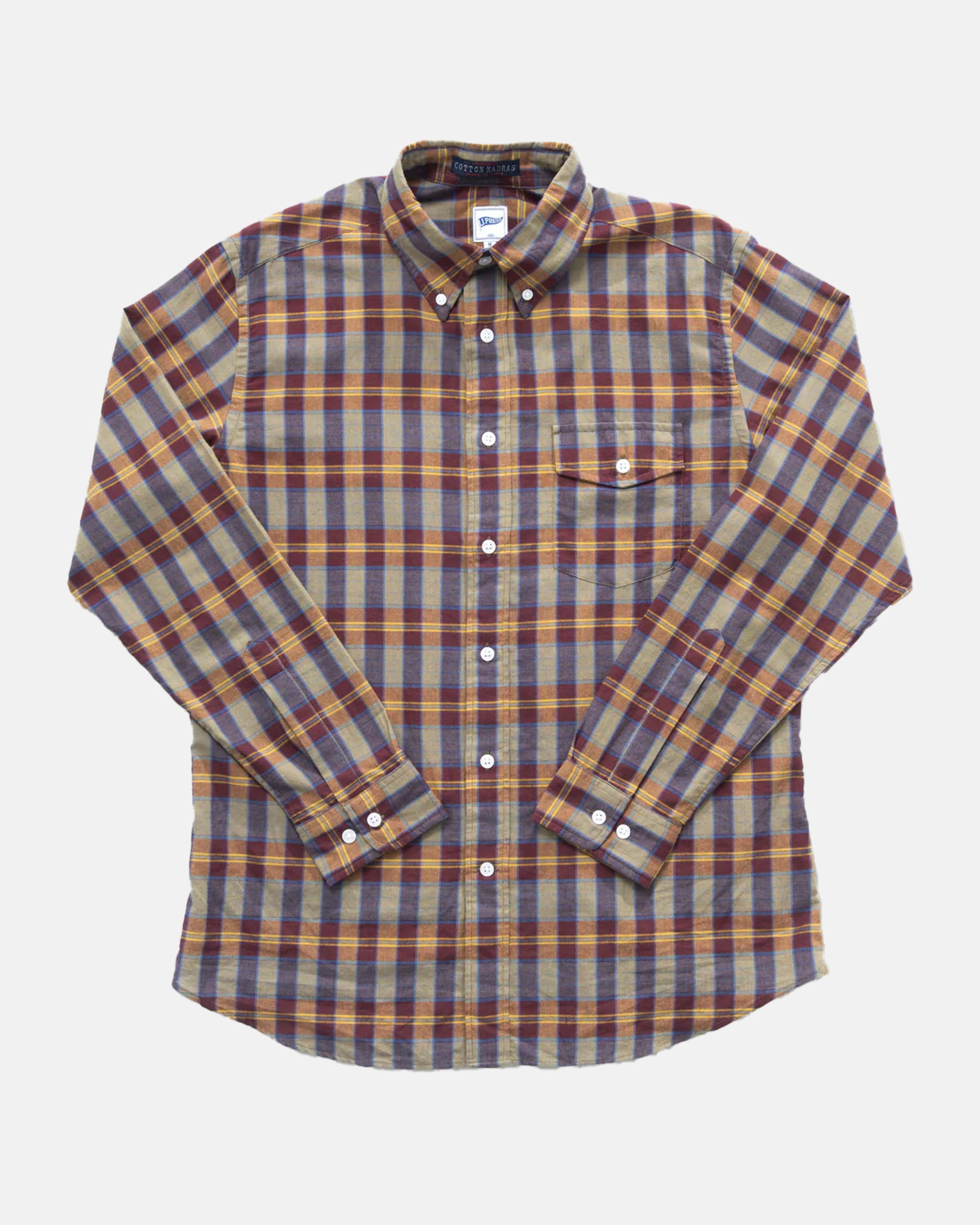 Trim Fit Madras Button Down Sport Shirt