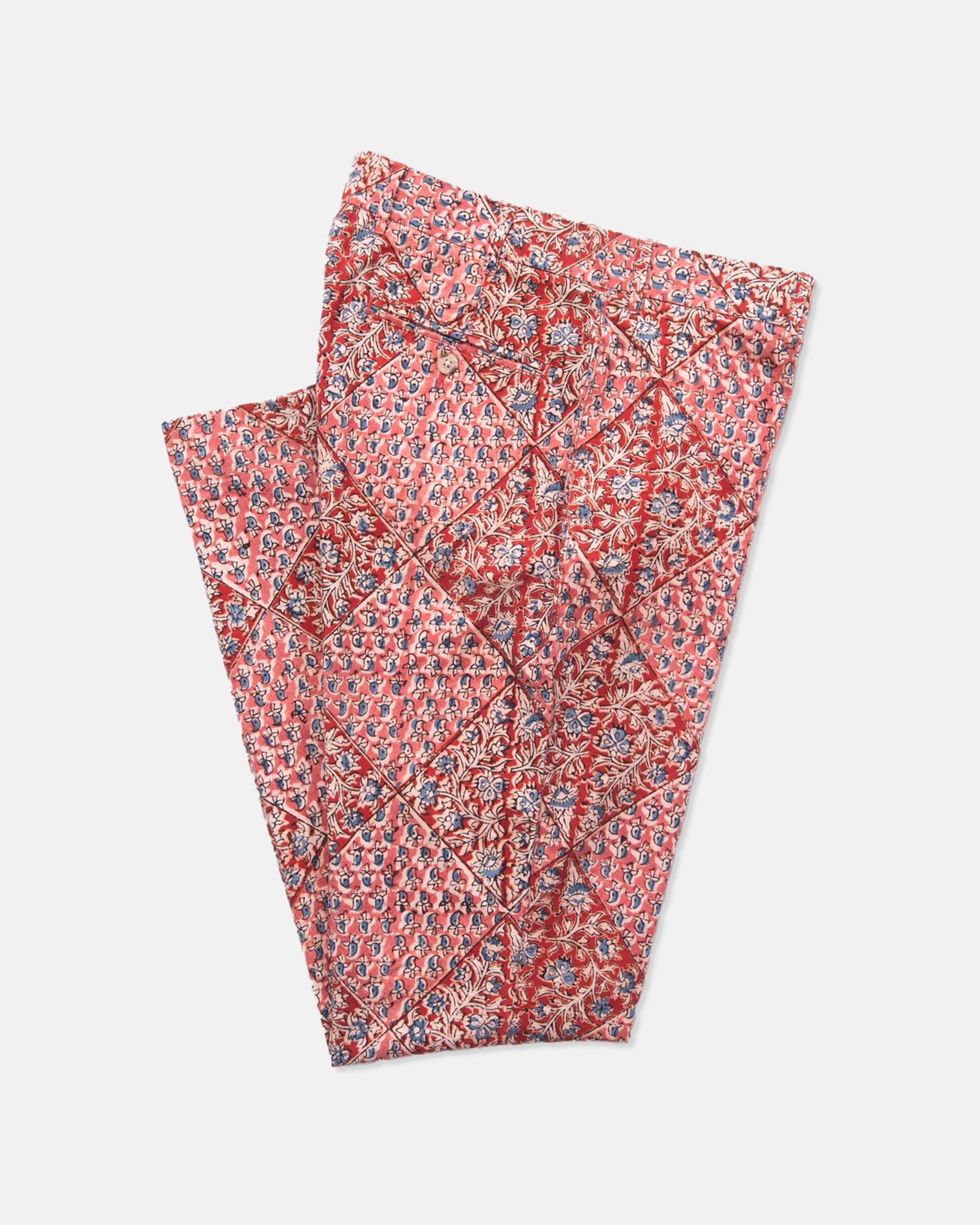 Batik Print Madras Trouser - Trim Fit