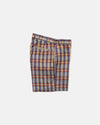 Brown & Navy Madras Shorts - Trim Fit