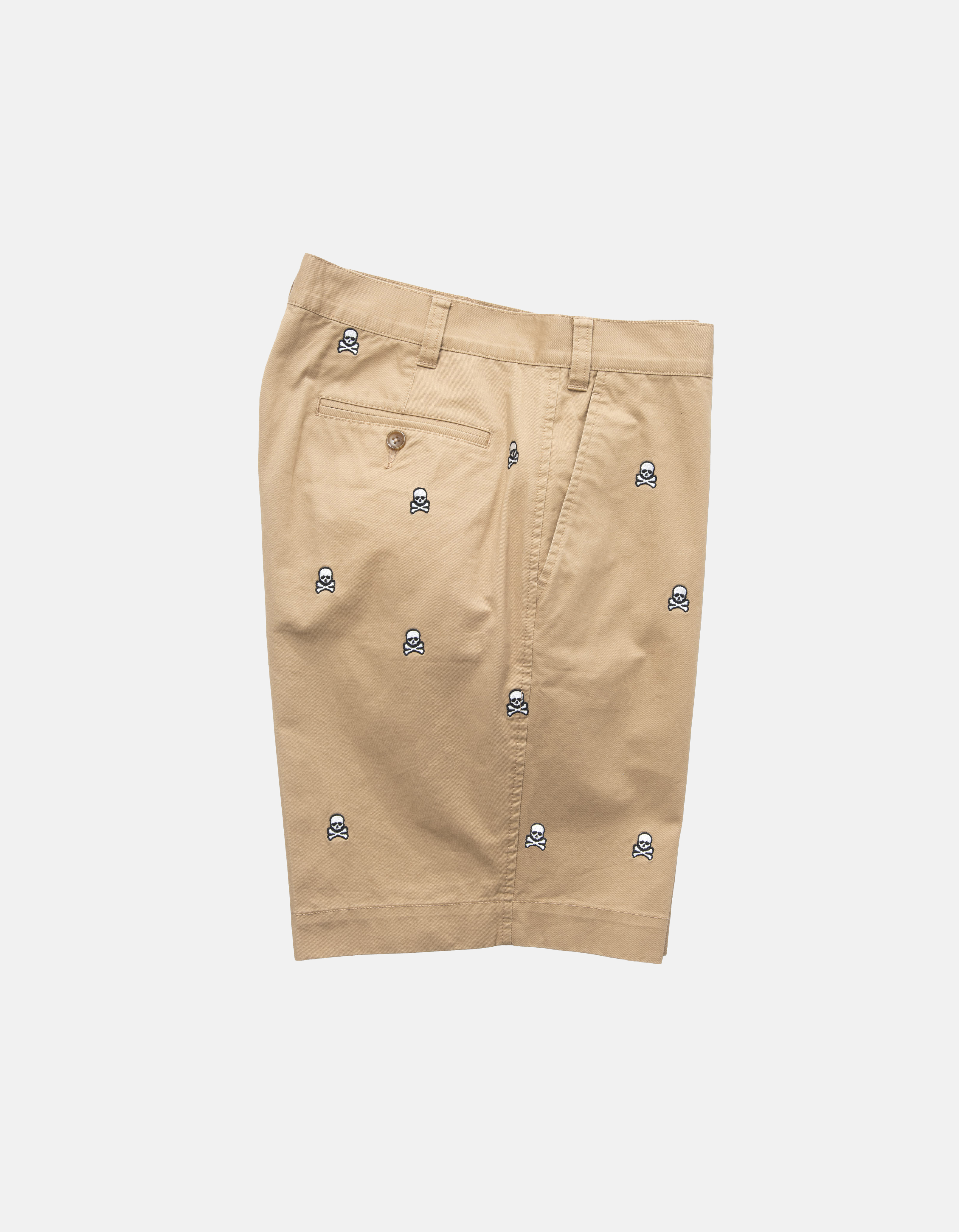 Khaki Skull & Bones Critter Shorts - Trim Fit